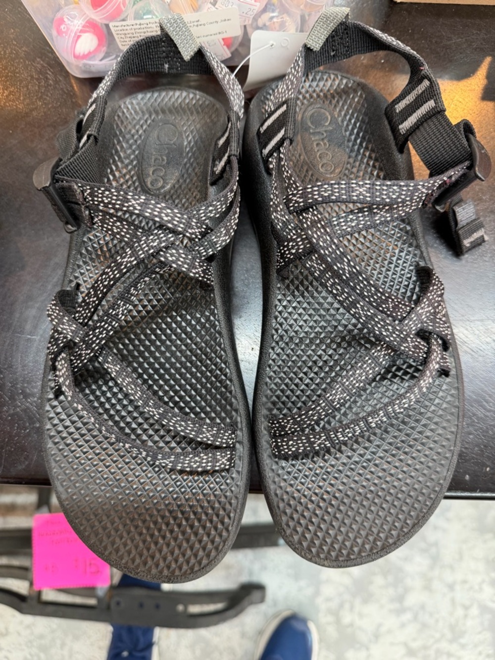 Chaco ZX/1 Sandals Black Hugs And Kisses Ecotread J180152 Kids/Juniors Size 6